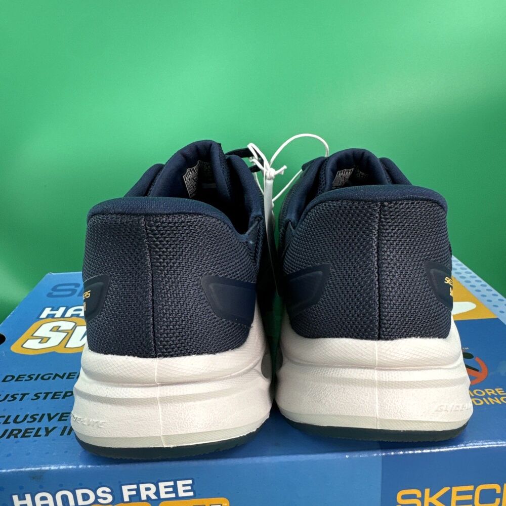 Skechers Swift Fit Hands Free Sneakers Men’s 9.5 Navy Memory Foam Shoes - Picture 4 of 16